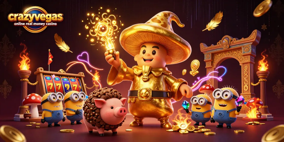 Experience the thrill of the crazyvegas online real money casino with enchanting characters and dynamic slot elements.